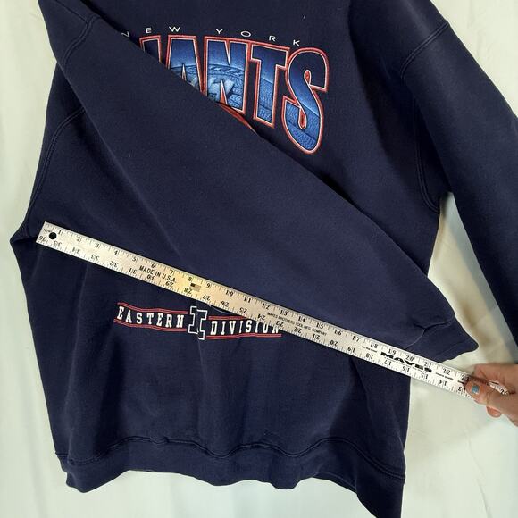 VTG 90s New York Giants MENS SIZE XL Crewneck Sweatshirt Navy Blue NFL Football - Picture 6 of 9